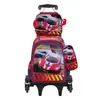 Mochila Escolar de Cuero 3D de Arrastre Juego de Tres Piezas Mochila de Arrastre Infantil de Dibujos Animados Bolsa de Almuerzo Venta Directa de Fábrica