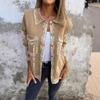 Ropa de Mujer 2024 Exportación Aliexpress Otoño e Invierno Solapa Hebilla Metálica Variada Chaqueta de Punto Vaquera Estilo Urbano Europeo y Americano
