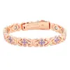Pulsera Magnética Popular Transfronteriza Europea y Americana, Elegante Aleación de Trébol de Lujo Ligero Incrustada con Diamantes, Pulsera Magnética de Una Fila para Mujer