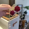 Explosões Gipsofila Vermelha Rosa Cereja Tassel Clip Novo Ano Adorno de Cabeça Presilha de Cabelo