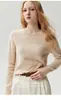 Kangsai Ni Otoño Invierno Nuevo Primera Línea Listo para Usar Sin Costuras Cuello Redondo 100% Cachemira Suéter para Mujer Holgado Suéter Base