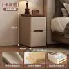 Mesita de noche usada, mueble pequeño de madera maciza, ultradelgado, asequible, mueble pequeño, estilo de lujo ligero, dormitorio, no requiere montaje, mueble de cuero