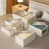 Caja de Almacenamiento de Tela Oxford para Artículos Varios y Ropa, Contenedor de Almacenamiento Doméstico a Prueba de Polvo, Caja Organizadora Grande con Tapa, Visible