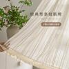 Nova Cortina Listrada de Linho Estilo Japonês Transparente para Janela de Canto, Cortina Curta Estilo Americano e Francês para Cozinha, Cortina Blackout para Porta de Janela de Varanda e Quarto