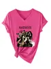 KATSEYE Tienda Independiente de Amazon eBay Camiseta de Manga Corta con Cuello en V Nueva y Elegante para Mujer Camiseta Básica para Comercio Exterior