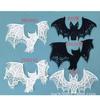 Halloween Murciélago de Pie Cráneo Negro Decoraciones Artesanales Encaje Adorno Colgante Festivo Accesorios Encaje