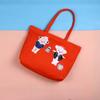 Bolsa de mão feminina com estampa simples estilo coreano, bolsa de lona versátil e fresca para o outono