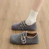 Sapatos Casuais Retro Femininos 2026 Nova Coleção Primavera Slip-On com Aumento Interno de Altura e Sola Grossa, Cobertura Total Estilo Birkenstock