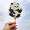 Panda de Frutas Papel de Abanico Caligráfico Creativo Atracción Turística Estilo Antiguo Fotografía Tendencia Nacional Abanico Souvenir Cultural y Creativo