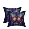 Almofada Cruzada Nova de Primavera com Flor de Lótus Azul e Flor de Epiphyllum para Escritório, Quarto, Sofá, Personalizável