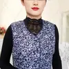 Chaleco de otoño e invierno para mujeres de mediana edad y mayores, chaqueta chaleco acolchada de algodón ajustada para madre, chaleco de plumón cálido para abuela, algodón floral, clip de caballo