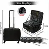 Caja de Maquillaje con Ruedas, Caja de Herramientas para Maquillista de Gran Capacidad, Caja de Almacenamiento Multifuncional para Nail Art Tatuajes, Impermeable