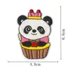 Taza de Postre Dulce con Parche Bordado de Panda con Corona Parche de Cabeza de Panda Lindo para Ropa, Zapatos y Gorras de Niños Parche de Reparación de Agujeros
