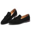 Nuevos zapatos casuales de gamuza esmerilada para estilista de cabello, temporada de primavera y verano, estilo británico, para discoteca, comercio exterior, con borlas, slip-on, zapatos de cuero slip-on para hombre