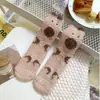 Meias de Coral Fleece Cartoon de Venda Quente, Meias Maternidade Fofas de Capivara, Meias de Dormir Cano Alto, Meias para Chão