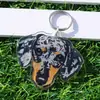Llavero Acrílico 2D Colgante Plano Personalizado Cabeza de Perro Pequeño Regalo Perro Salchicha Caricatura Transfronterizo