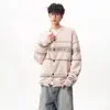 Cardigan de Tricô Jacquard Direto da Fábrica Peça de Roupa Externa Unissex Marca Tendência Outono/Inverno Novo Estilo Solto Preguiçoso Suéter Casual