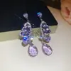 Pendientes Vintage de Plata con Zirconia en Forma de Gota de Agua, Artesanía Europea y Americana de Alta Resistencia, Pendientes de Gama Alta, Exquisitos Accesorios de Oreja de Lujo Ligero para Mujeres