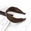 Série Couro Fashionable Nova Cor Café Preto Faixa de Cabelo Simples Acessórios de Rua para Adultos Faixa de Cabelo com Aba Larga Personalização