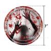 Novo Tema de Halloween Mão Sangrenta Utensílios de Mesa Festa Decoração Suprimentos Papel Toalha Prato Bandeira Toalha de Mesa Conjunto de Arranjo