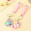 Llavero de goma suave de PVC de dibujos animados personalizado, accesorio colgante para llavero de coche DIY de muñeca 3D de silicona, regalo pequeño