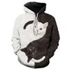 Suéter pulóver con estampado de gato 3D, sudadera con capucha de moda para niñas, adolescentes, niños, otoño, nuevo, casual, con capucha