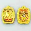 Acero de Titanio Tridimensional Doble Cara Relieve Ocho Santos Patronos con Dragón Cinco Ancianos Thangka Caja Gau Colgante Amuleto Buda DIY Venta al por Mayor
