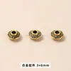 Jingdian Jewelry Liga de Zinco e Prata do Tibete Contas Redondas com Diamantes, Contas Espaçadoras, Contas de Ábaco, Acessórios para Pulseira DIY, Contas Soltas Atacado