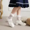 Nuevos Zapatos Casuales para Mujer con Cabeza Redonda, Lazo Dulce y Hebilla, Zapatos Perezosos, Zapatos de Tacón Medio para Mujer Fuente Primaria