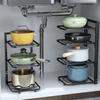 Estante de Almacenamiento de Ollas Debajo del Fregadero de Acero al Carbono de 4 Niveles Alto Autoajustable para Arrocera Wok Estante de Metal para Cocina