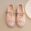 Zapatos Hanfu para Niñas Traje Tang Antiguo Zapatos Falda Cara de Caballo Zapatos Bordados para Niños Zapatos de Tela de Estilo Étnico Antiguo Sandalias de Verano