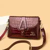 2026 Bolsa Feminina de Couro Patente de Uma Alça Bolsa Transversal de Designer Luxuoso Grande Capacidade Padrão Crocodilo Bolsa de Alta Qualidade