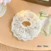 Anillo para el Pelo de Encaje Blanco Tridimensional Estilo Francés Intestino Grande para Mujer 2025 Nuevo Flor para el Cabello Cuerda para el Cabello con Sentido de Alta Gama