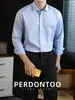 [100% Algodón Puro] Camisa de Manga Larga de Color Sólido de Alta Gama Lista para Usar, Sin Planchar, para Hombre, Ropa de Trabajo Ligera para Negocios, Camisa Anti-Arrugas