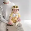 Macacão Bebê Verão Estampa de Estrelas com Capuz Roupa para Exterior Fofo Manga Curta Macacão Romper Recém-Nascido