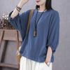 Ropa para Mujer de Talla Grande para Gorditas mm Tops de Verano de Manga Corta para Cubrir la Barriga y Lucir Adelgazante Tops de Manga Murciélago de Manga Tres Cuartos