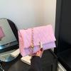 Bolsa com textura estilosa feminina 2024 nova moda bordado plissado bolsa de ombro verão cor sólida corrente bolsa carteiro
