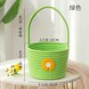 Bolsa Tejida de Algodón con Flores Frescas Pequeñas Cesta de Mano Gran Capacidad Bolsa para el Almuerzo Paja Color Sólido para Mujer Otoño e Invierno Cesta Hecha a Mano