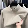 Capa base para hombre, con media cremallera, cuello alto, manga larga, color liso, forro polar, top cálido para otoño e invierno, disponible en varios colores, directamente del fabricante