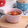 Bol de Cerámica con Lunares Transfronterizo para Hornear Tazón Creativo de Cerámica para Soufflé Taza Doble de Leche Tazón para Postre Tazón para Pastel al Vapor Taza para Hornear en Horno