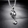 Collar de calavera de acero no titanio estilo europeo y americano para hombre joyería de cabeza de fantasma de acero inoxidable venta al por mayor
