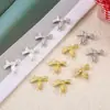 Accesorios para Uñas Nuevo Tendencia Aleación de Oro y Plata Lazo de Uñas Mariposa 3D Corbata de Moño Accesorios DIY para Uñas