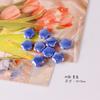 Color crema flor de cinco pétalos cerámica cuentas sueltas hecho a mano DIY pulsera de cuentas collar material aretes accesorios de joyería