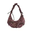 Moda ins coreana bolsa de um ombro design de nicho com laço de alta qualidade bolsa de bolinho para o trabalho bolsa de axila plissada de bolinhas