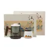 Taza de Té de Cristal Qianli Jiangshan Separación de Agua y Té Conferencia de Empresa Hotel Evento Festivo Souvenir Logotipo