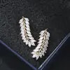 Moda Europa e Estados Unidos personalidade folha zircônia cobre brincos brincos transfronteiriço especial desejo brincos quentes