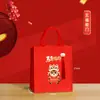 Bolsas da Sorte de Ano Novo de Alta Qualidade em Estoque, Impermeáveis, Espessadas, Tridimensionais, Sacolas Tote Publicitárias Promocionais, Bolsas de Mão de Lona Vermelha