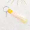6030 # Color Degradado Caucho Suave Cordón de Cuero Llavero Accesorios Inglés Burbuja Versátil Moda Correa de Muñeca Lanyard Accesorios