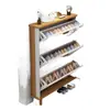 Gabinete de Zapatos Ultradelgado para Entrada del Hogar, Gabinete de Entrada de Pared abatible, Zapatero Estrecho para Sala de Estar de Apartamento Pequeño con Patas de Madera Maciza, Venta al por Mayor