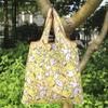 Bolsa de Compras Plegable Nueva Supermercado Transfronteriza Bolsa Tote Portátil de Tela Floral Bolsa Tote de Compras de Supermercado Bolsa de Comestibles
